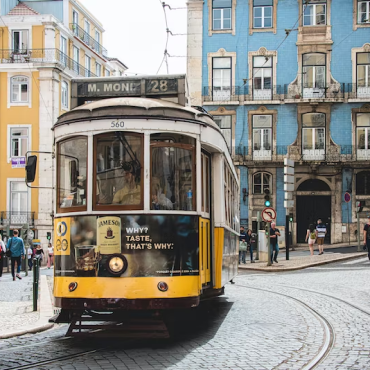 picture of tram in Lisbon